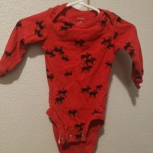 Carter's super cute red moose onesie 6mo